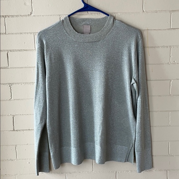 H&M Sweaters - H&M Silver metallic mock turtleneck sweater